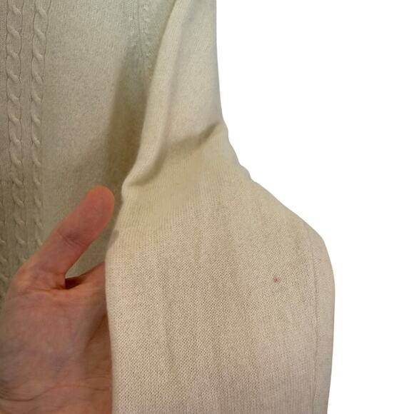 Pendleton 100% Cashmere Cable Knit Sweater Ivory M Vintage - Picture 8 of 13